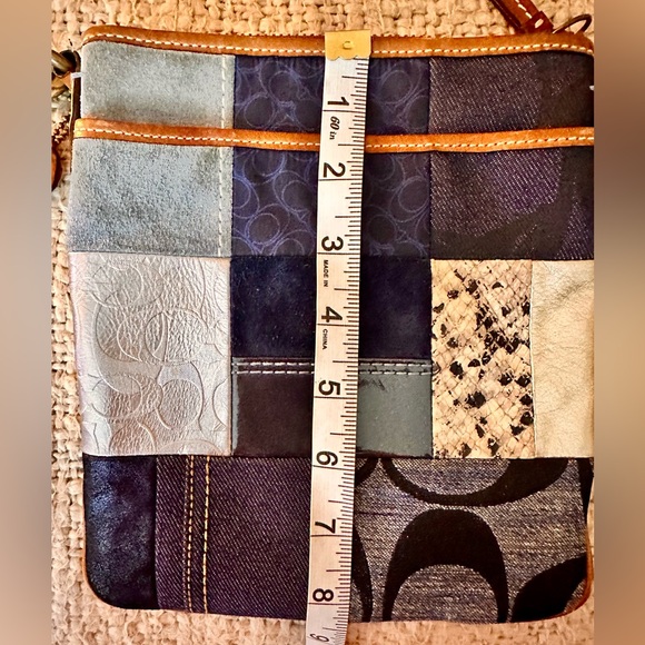Coach Patchwork Denims/Metallics/Suede Crossbody Bag - Picture 8 of 9